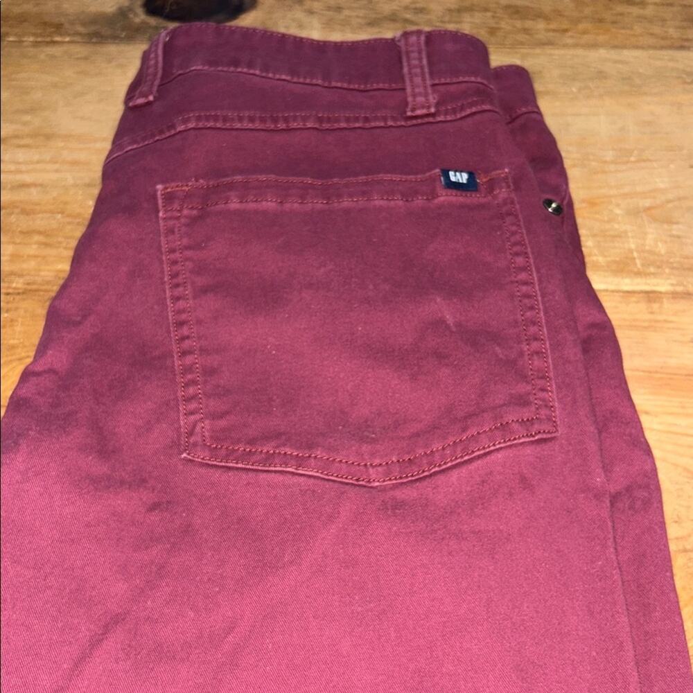 GAP Men’s Straight Leg Pants 34x32 Burgundy Maroon Casual Chino Classic Fit - Picture 6 of 9